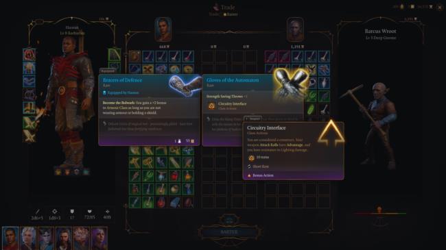 Baldur's Gate 3 - Purchasing the Gloves of the Automaton Barcus Wroot in Last Light Inn