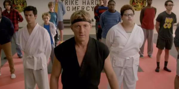 Johnny with students in Cobra Kai